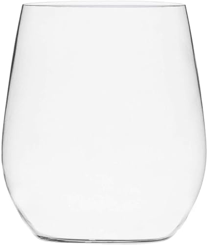 Munfix 48 Pack Clear Plastic Stemless Wine Glasses