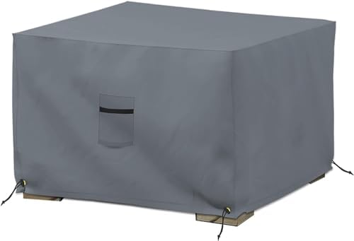 Covers All Outdoor Ottoman Cover Gray 23x23x18