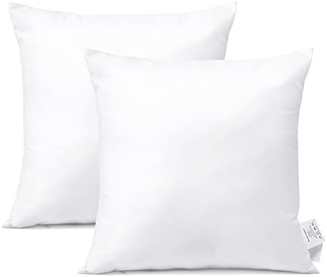 OTOSTAR Outdoor Pillow Inserts - 2 Pack Water Resistant 18x18 Inch White