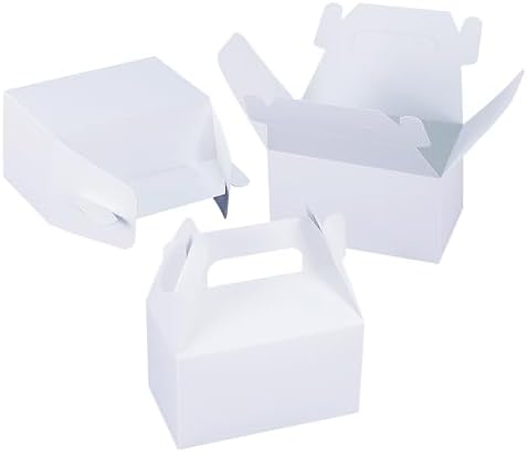 24 Pcs White Gable Boxes for Party Favors