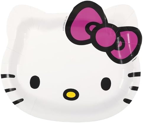 Unique Hello Kitty Shaped Paper Plates - Pack of 8
