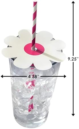 Throwback Summer Drink Toppers with Paper Straws - 438 Pack of 12