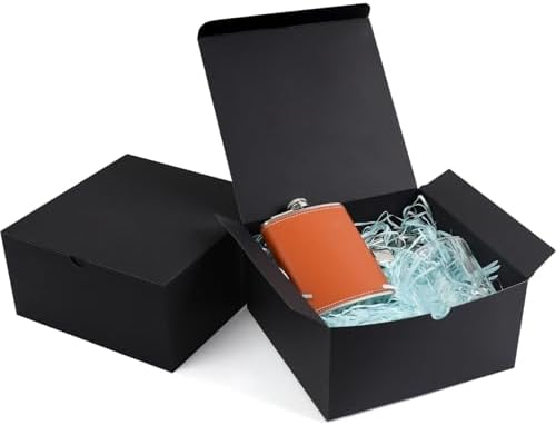 YUEFANBOX Black Gift Boxes 10 Pack 8x8x4 Inches