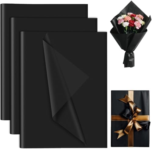 120 Sheets Black Tissue Paper for Gift Wrapping