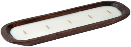 Restaurantware Coco Casa Wood Dough Bowl Candle