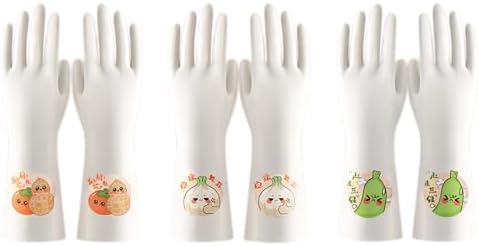 Cute Cleaning Gloves with Long Cuff 3 Pair Set