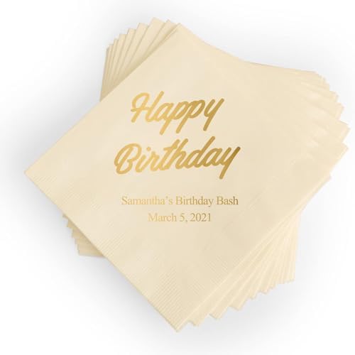 Weddingstar Personalized Cocktail Ivory Napkins 3-Ply 50 Pack