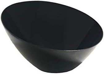 Party Essentials Disposable Hard Plastic Angle Bowl 20-Ounce Black Pack of 2