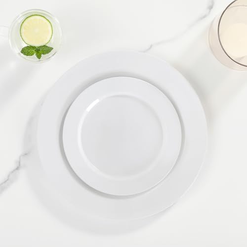 AOZITA 200pcs White Plastic Plates for Party