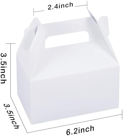 24 Pcs White Gable Boxes for Party Favors
