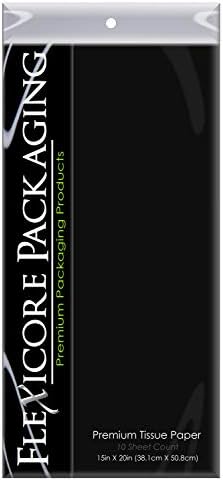 Flexicore Packaging Black Tissue Paper 15x20 10 Sheets