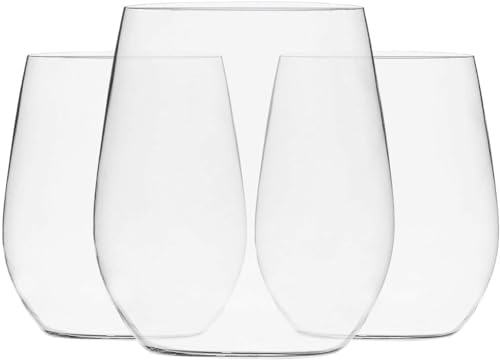 Munfix 48 Pack Clear Plastic Stemless Wine Glasses