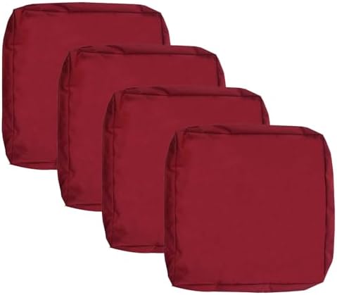 Oslimea 4Pack 24x24x4 Inch Outdoor Cushion Covers Red