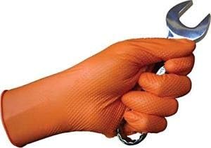 DENCO Tiger Grip Nitrile Gloves Hi Vis Orange 7mil Case of 10 Boxes