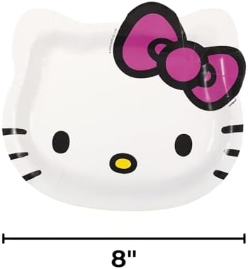 Unique Hello Kitty Shaped Paper Plates - Pack of 8