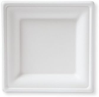 TAMRAN Susty Party 6 Inch Compostable Square Plates 50 Count