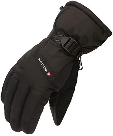 Adult Warm Patchwork Ski Gloves with Touchscreen Fingers Winter Waterproof Fashion Gloves