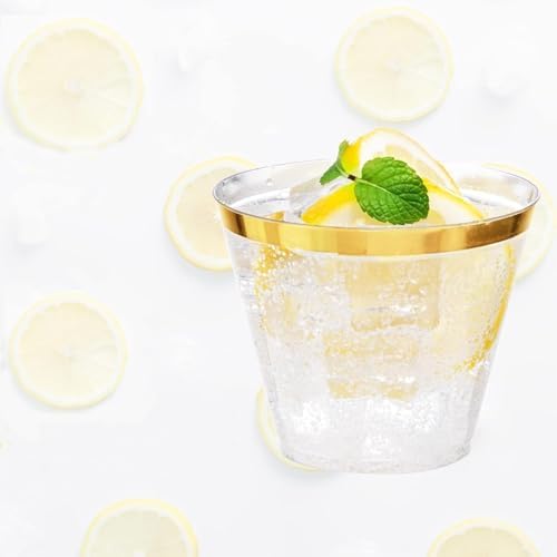 Ciaell 300PCS Gold Plastic Cups for Party and Wedding