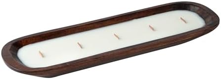Coco Casa Wood Dough Bowl Candles with Wooden Wick