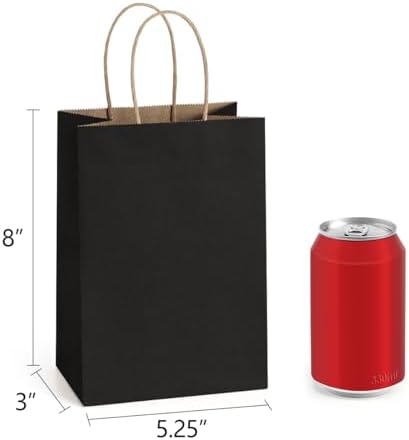 BagDream Kraft Paper Bags 25Pcs 525x3x8 Inch Small Gift Sacks with Handles