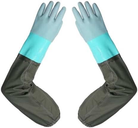 Qilerongrong Extra-Long Waterproof Rubber Gloves