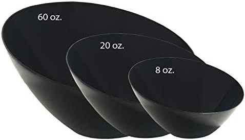 Party Essentials Disposable Hard Plastic Angle Bowl 20-Ounce Black Pack of 2