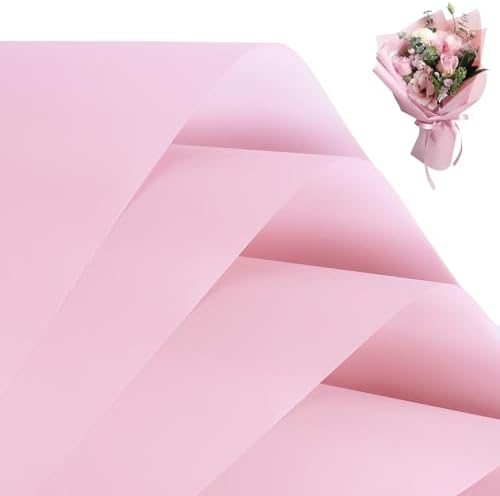 FUHITIM 20 Sheets Waterproof Flower Wrap Paper - Pink