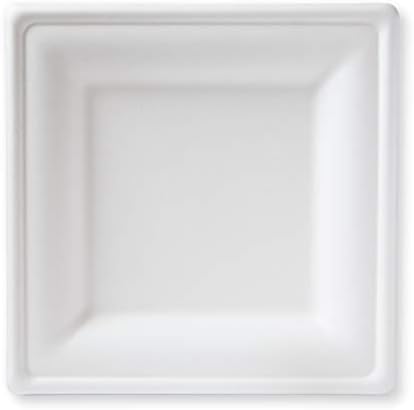 Susty Party 10-Inch Compostable Square Plates 50 Count