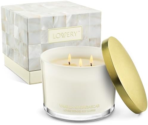 Luxury Vanilla Soy Candles 3 Wick Jar 50 Hour Burn
