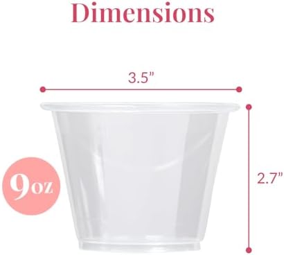Prestee 200-Pack 9oz Clear Plastic Cups