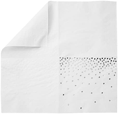 Juvale 100 Pack Silver Confetti Napkins 3-Ply