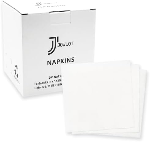 JOWLOT 200 Count 2-Ply White Cocktail Napkins