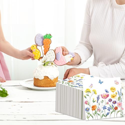 50 Count Wild Flowers Decorative Napkins for Parties
