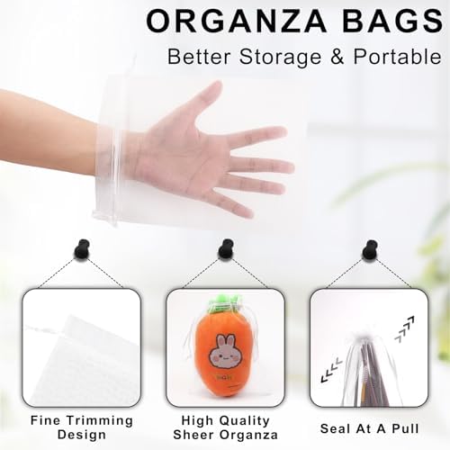 ANZNKU 50 Pack White Organza Gift Bags 6x9 Inch