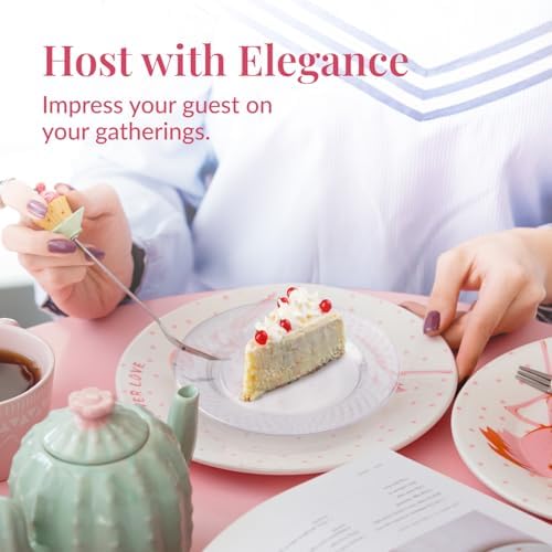 Prestee 100 Pack Clear Plastic Plates for Parties