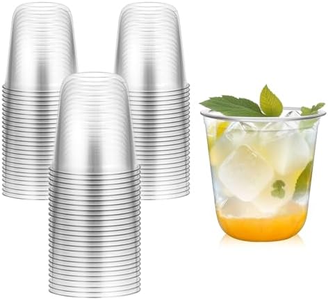 RMERVE 50 Pcs Clear 12oz Disposable Stemless Glasses
