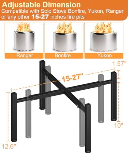 Garbuildman Firepit Stand for 15-27 Inch Fire Pits