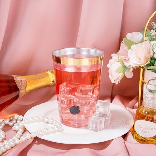 50 Pack 12 Oz Gold Plastic Cups for Parties and Weddings