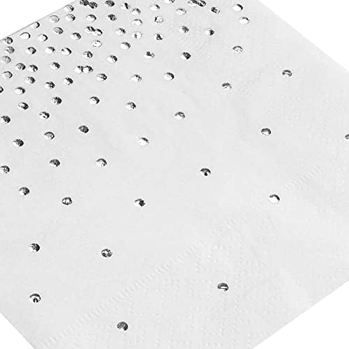 Juvale 100 Pack Silver Confetti Napkins 3-Ply