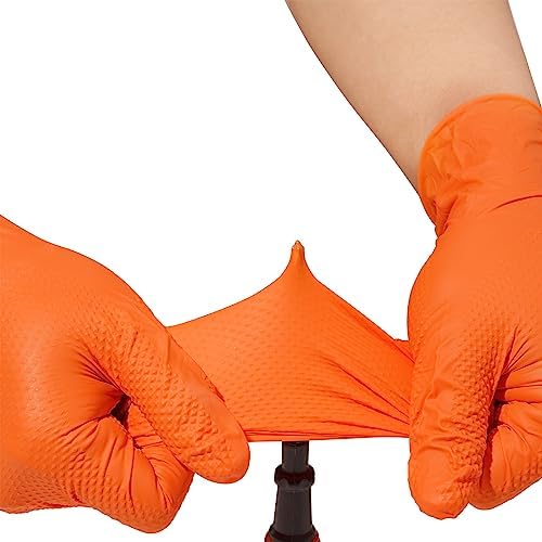 Industrial Nitrile Gloves 8 Mil Heavy Duty Orange