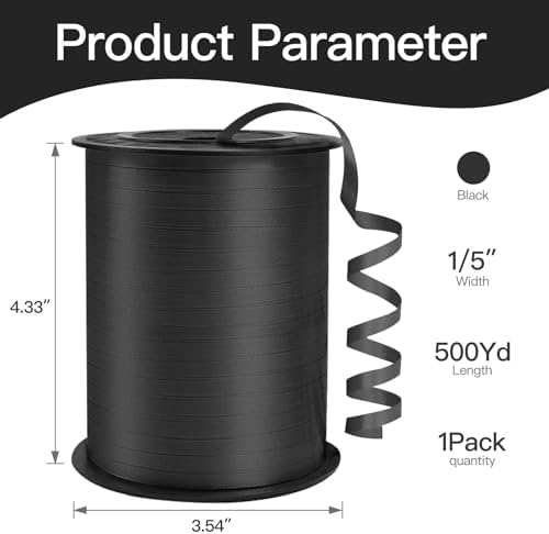 Black Curling Ribbon 15 Wide 500 Yards Gift Wrap String