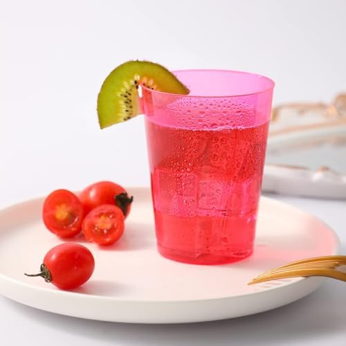 100 Pack 10oz Neon Plastic Cups for Parties