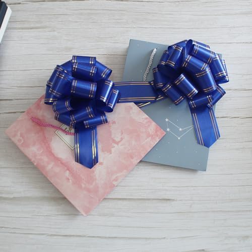 6 Inch Pull Bows for Gift Wrapping 6pcs Dark Blue