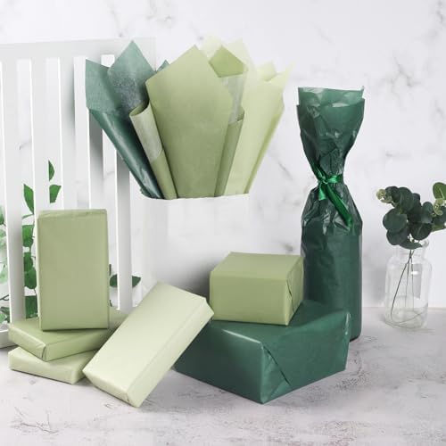 90 Sheets Sage Green Tissue Paper for Gift Wrapping