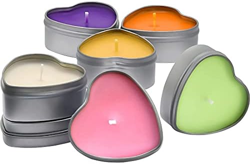 DEYBBY Scented Soywax Tea Light Candles Heart Shape 6 Hours Burn Time