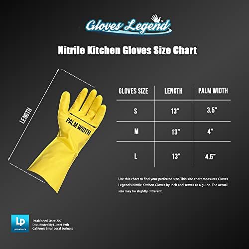 Yellow Reusable Kitchen Cleaning Gloves - Medium Small