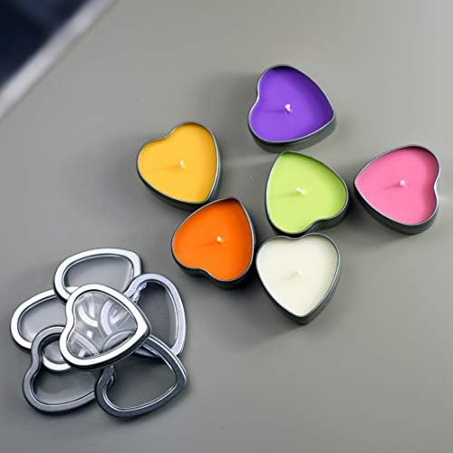 DEYBBY Scented Soywax Tea Light Candles Heart Shape 6 Hours Burn Time