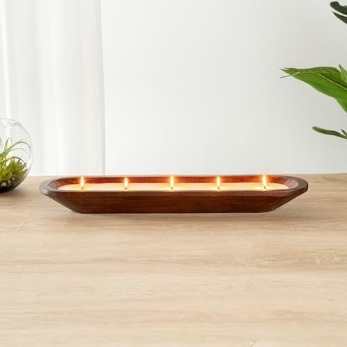 Restaurantware Coco Casa Wood Dough Bowl Candle