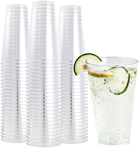 FOCUSLINE 100 Pack 16 Oz Clear Plastic Cups