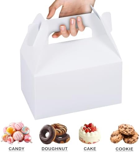 24 Pcs White Gable Boxes for Party Favors